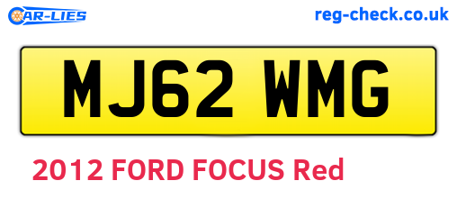 MJ62WMG are the vehicle registration plates.