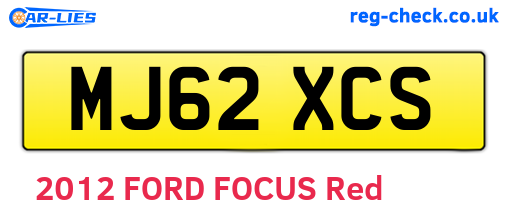 MJ62XCS are the vehicle registration plates.