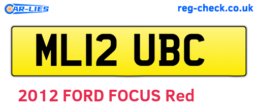 ML12UBC are the vehicle registration plates.