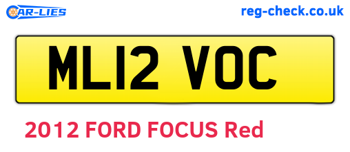 ML12VOC are the vehicle registration plates.