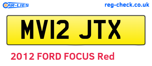 MV12JTX are the vehicle registration plates.