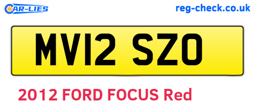 MV12SZO are the vehicle registration plates.