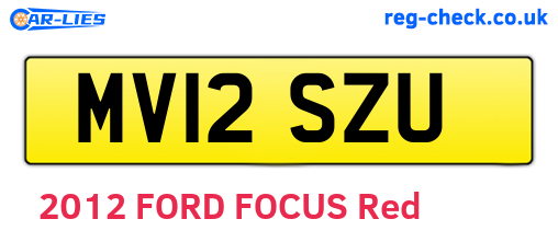 MV12SZU are the vehicle registration plates.