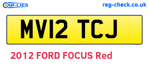 MV12TCJ are the vehicle registration plates.