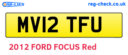 MV12TFU are the vehicle registration plates.
