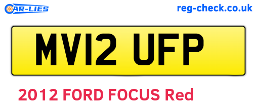 MV12UFP are the vehicle registration plates.