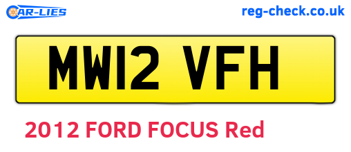 MW12VFH are the vehicle registration plates.