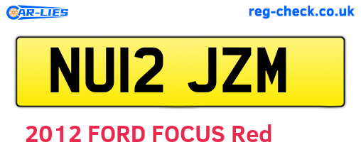 NU12JZM are the vehicle registration plates.