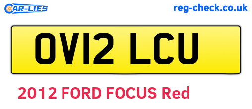 OV12LCU are the vehicle registration plates.