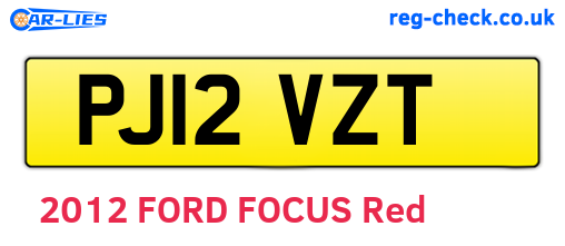 PJ12VZT are the vehicle registration plates.