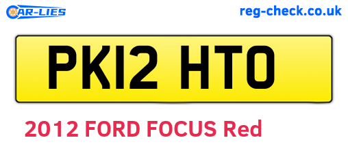 PK12HTO are the vehicle registration plates.