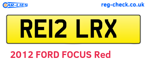RE12LRX are the vehicle registration plates.