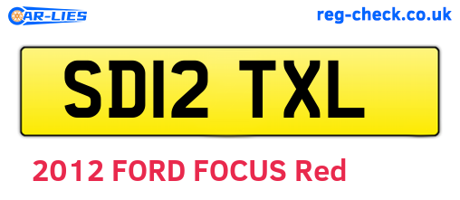SD12TXL are the vehicle registration plates.