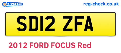 SD12ZFA are the vehicle registration plates.