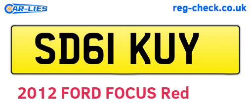 SD61KUY are the vehicle registration plates.