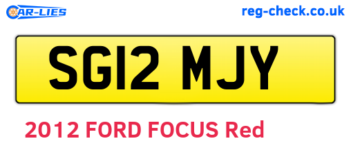 SG12MJY are the vehicle registration plates.
