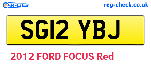 SG12YBJ are the vehicle registration plates.