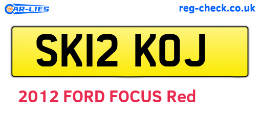 SK12KOJ are the vehicle registration plates.