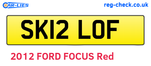 SK12LOF are the vehicle registration plates.