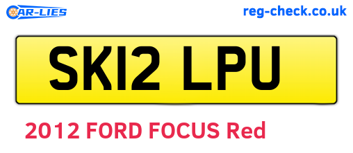 SK12LPU are the vehicle registration plates.