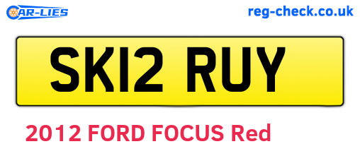 SK12RUY are the vehicle registration plates.