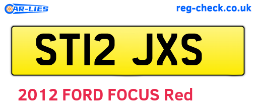 ST12JXS are the vehicle registration plates.