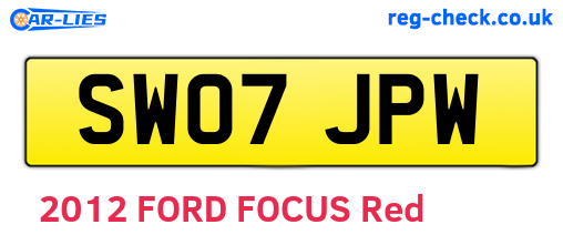 SW07JPW are the vehicle registration plates.