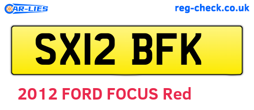 SX12BFK are the vehicle registration plates.