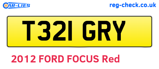 T321GRY are the vehicle registration plates.