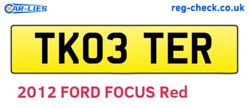 TK03TER are the vehicle registration plates.