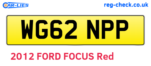 WG62NPP are the vehicle registration plates.