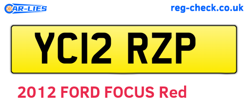 YC12RZP are the vehicle registration plates.