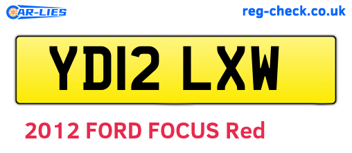 YD12LXW are the vehicle registration plates.