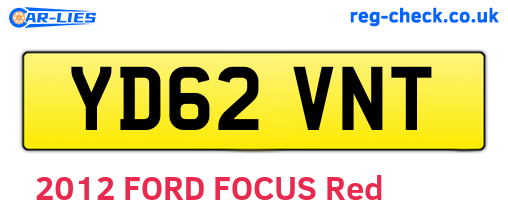 YD62VNT are the vehicle registration plates.