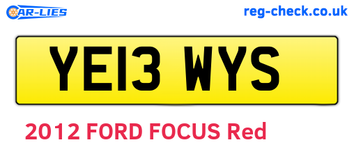 YE13WYS are the vehicle registration plates.