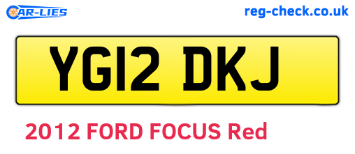 YG12DKJ are the vehicle registration plates.