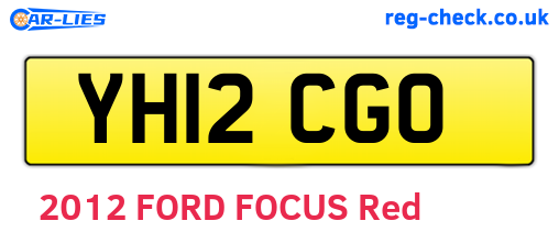 YH12CGO are the vehicle registration plates.