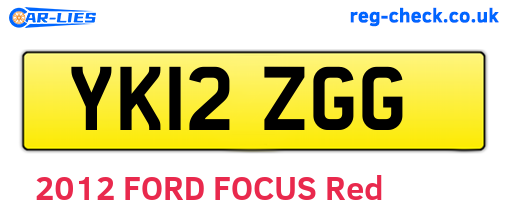 YK12ZGG are the vehicle registration plates.
