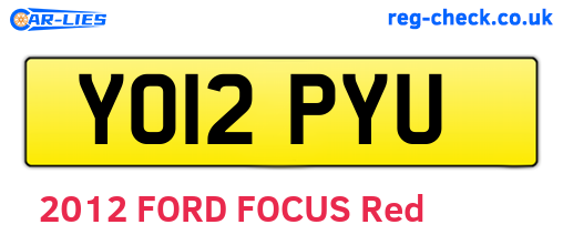 YO12PYU are the vehicle registration plates.
