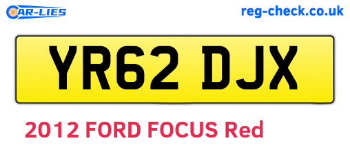 YR62DJX are the vehicle registration plates.