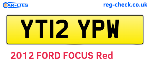 YT12YPW are the vehicle registration plates.