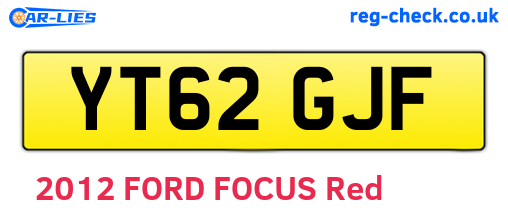 YT62GJF are the vehicle registration plates.