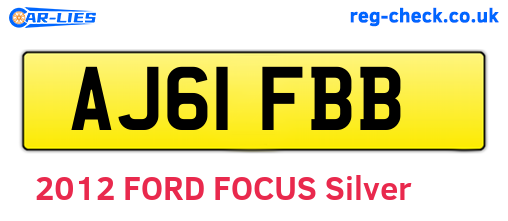 AJ61FBB are the vehicle registration plates.