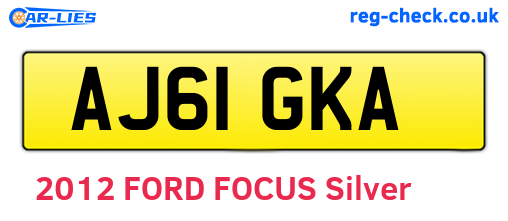 AJ61GKA are the vehicle registration plates.