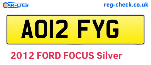 AO12FYG are the vehicle registration plates.