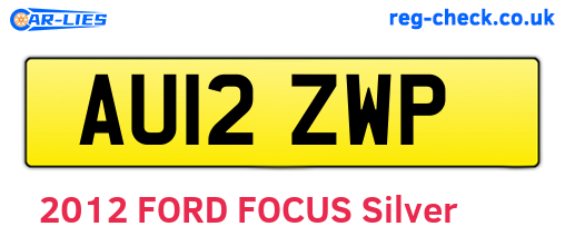 AU12ZWP are the vehicle registration plates.