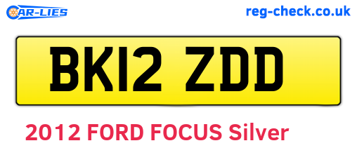 BK12ZDD are the vehicle registration plates.