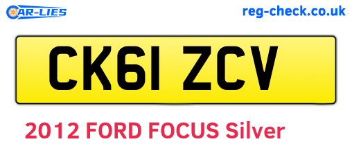CK61ZCV are the vehicle registration plates.