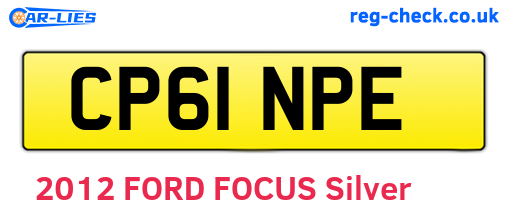 CP61NPE are the vehicle registration plates.