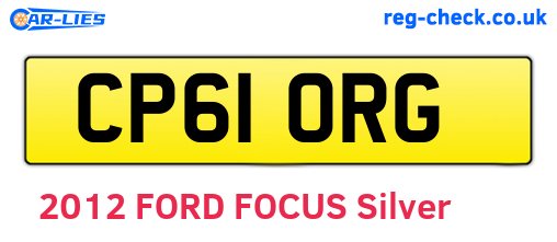 CP61ORG are the vehicle registration plates.
